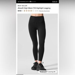Alosoft High Waist 7/8 leggings M